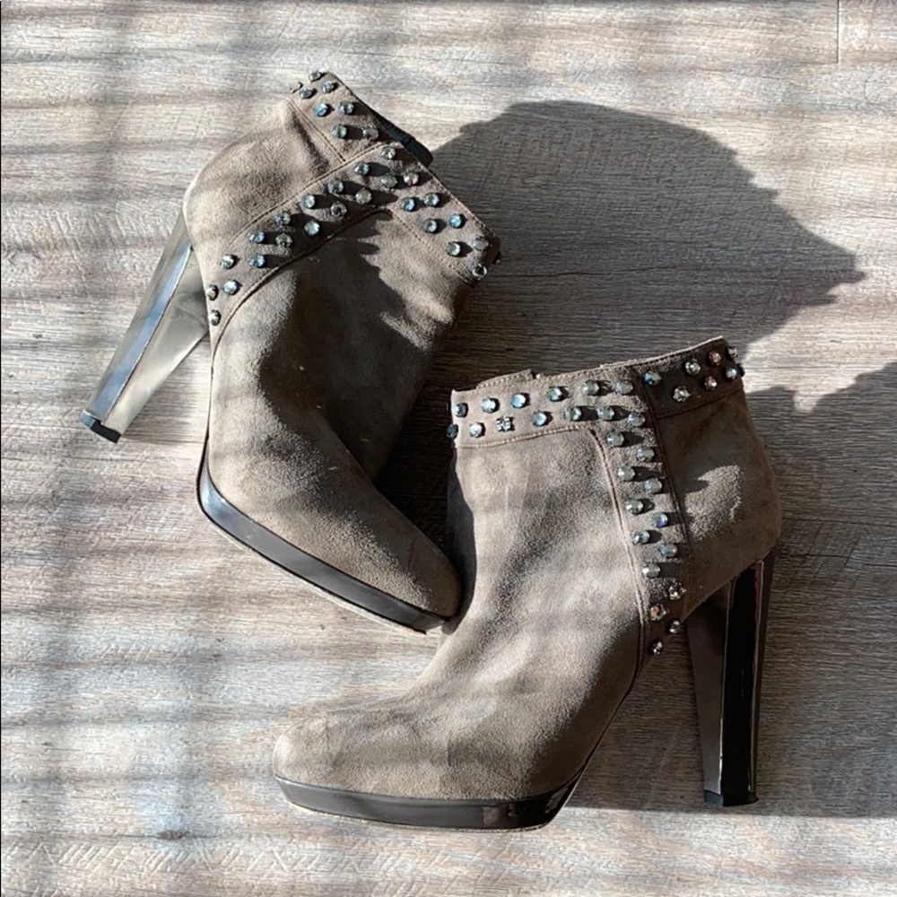 Azzaro Paris rhinestone suede booties